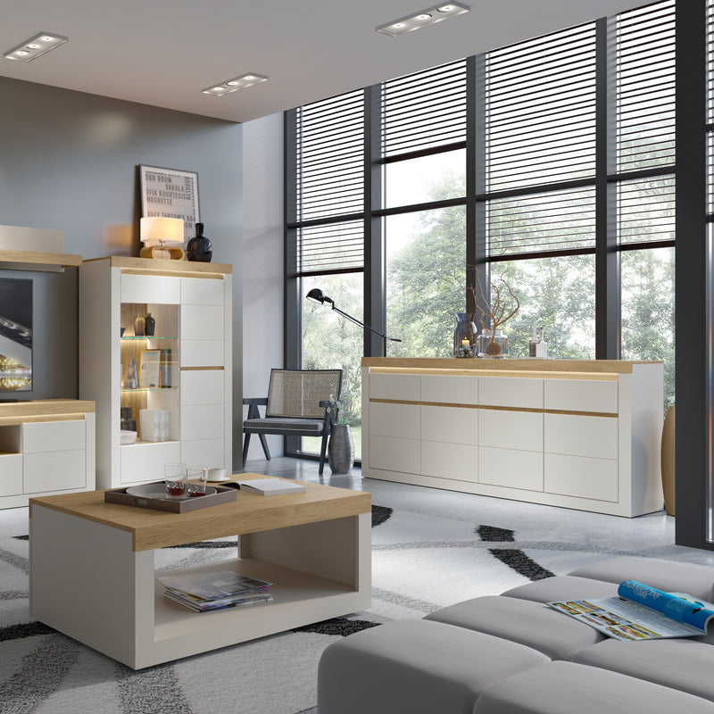Naxxar Sideboard with 4 Doors and 4 Drawers in Cashmere and Stone Oak – image 4