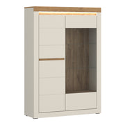 Naxxar Display Cabinet with 2 Doors (LH) in Cashmere and Stone Oak – image 1