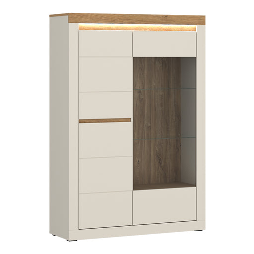 Naxxar Display Cabinet with 2 Doors (LH) in Cashmere and Stone Oak – image 1