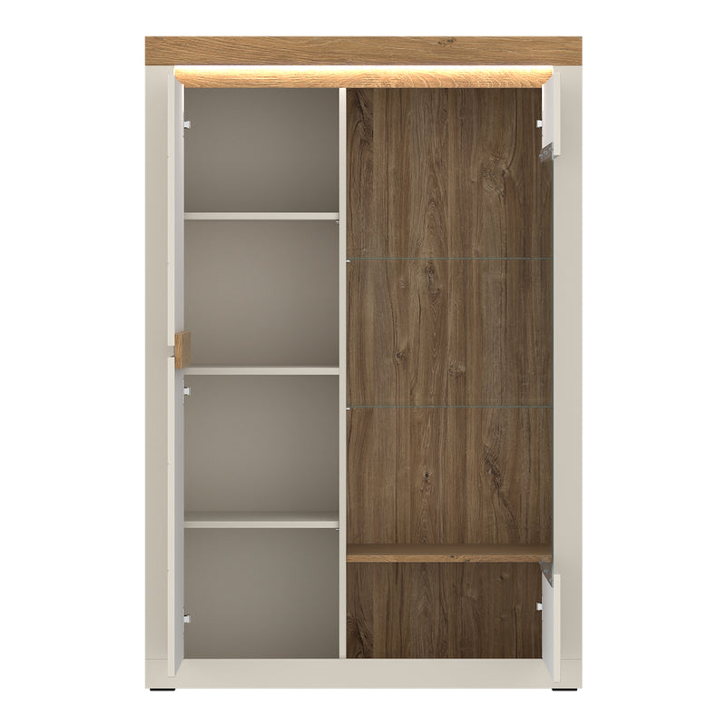 Naxxar Display Cabinet with 2 Doors (LH) in Cashmere and Stone Oak – image 2