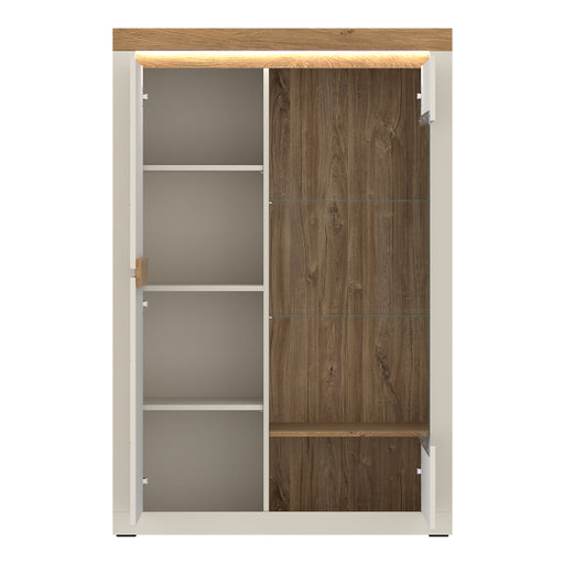 Naxxar Display Cabinet with 2 Doors (LH) in Cashmere and Stone Oak – image 2