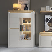 Naxxar Display Cabinet with 2 Doors (LH) in Cashmere and Stone Oak – image 3