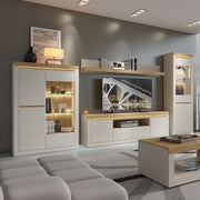 Naxxar Display Cabinet with 2 Doors (LH) in Cashmere and Stone Oak – image 6