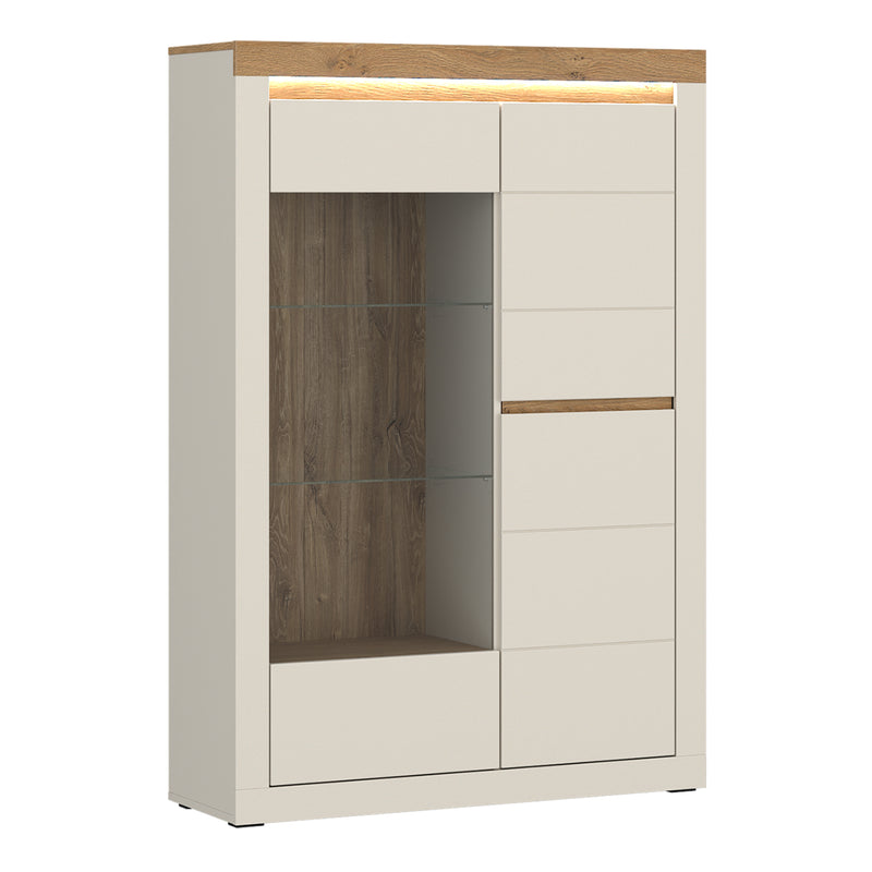 Naxxar Display Cabinet with 2 Doors (RH) in Cashmere and Stone Oak – image 1