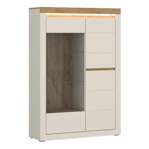 Naxxar Display Cabinet with 2 Doors (RH) in Cashmere and Stone Oak – image 1