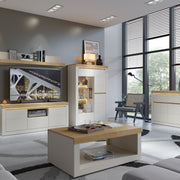 Naxxar Display Cabinet with 2 Doors (RH) in Cashmere and Stone Oak – image 5