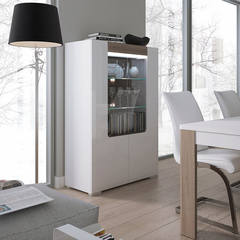 Toronto Low Glazed 2 Door Display Cabinet with Internal Shelves (inc. Plexi Lighting) – image 6