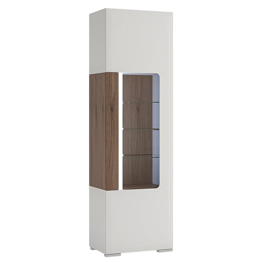 Toronto Tall Narrow Glazed Display Cabinet with Internal Shelves (inc. Plexi Lighting) – image 1