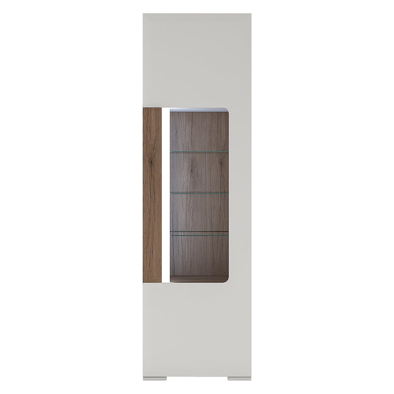 Toronto Tall Narrow Glazed Display Cabinet with Internal Shelves (inc. Plexi Lighting) – image 2