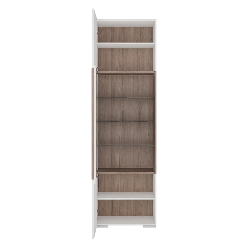 Toronto Tall Narrow Glazed Display Cabinet with Internal Shelves (inc. Plexi Lighting) – image 3