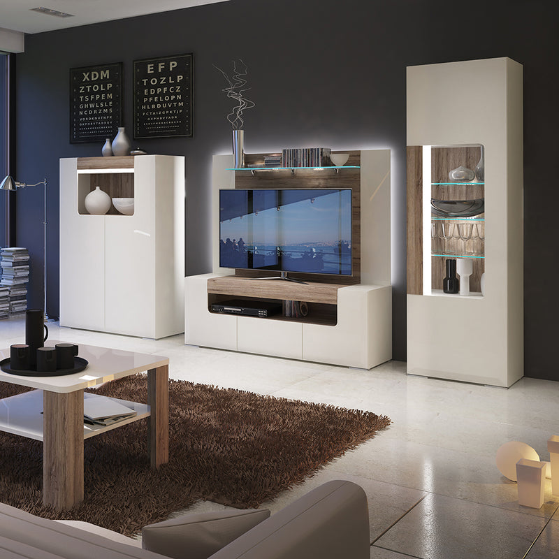 Toronto Tall Narrow Glazed Display Cabinet with Internal Shelves (inc. Plexi Lighting) – image 6
