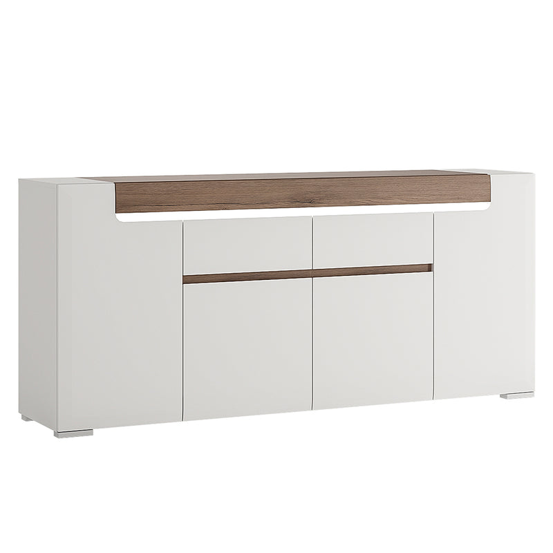 Toronto Wide 4 Door 2 Drawer Sideboard (inc. Plexi Lighting) – image 1