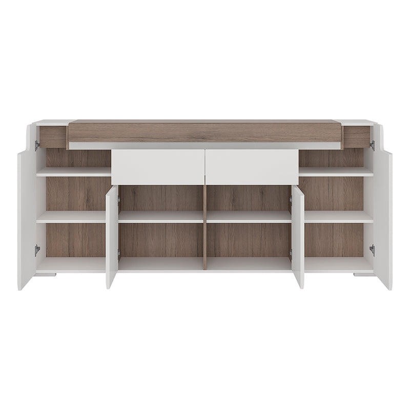 Toronto Wide 4 Door 2 Drawer Sideboard (inc. Plexi Lighting) – image 3