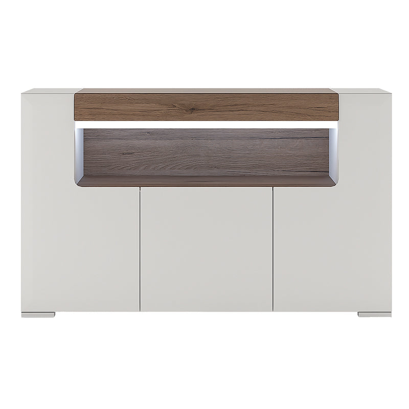 Toronto 3 Door Sideboard with open shelving (inc. Plexi Lighting) – image 2