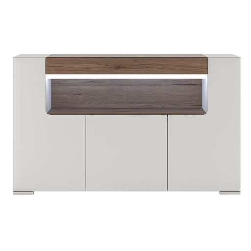 Toronto 3 Door Sideboard with open shelving (inc. Plexi Lighting) – image 2