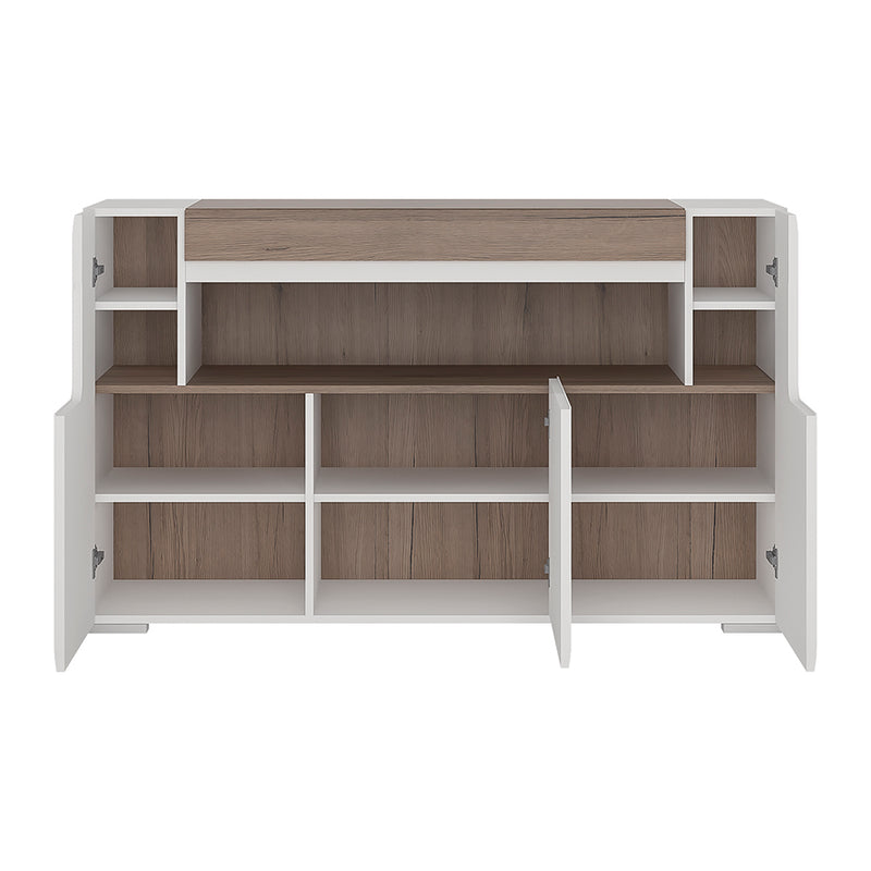 Toronto 3 Door Sideboard with open shelving (inc. Plexi Lighting) – image 3