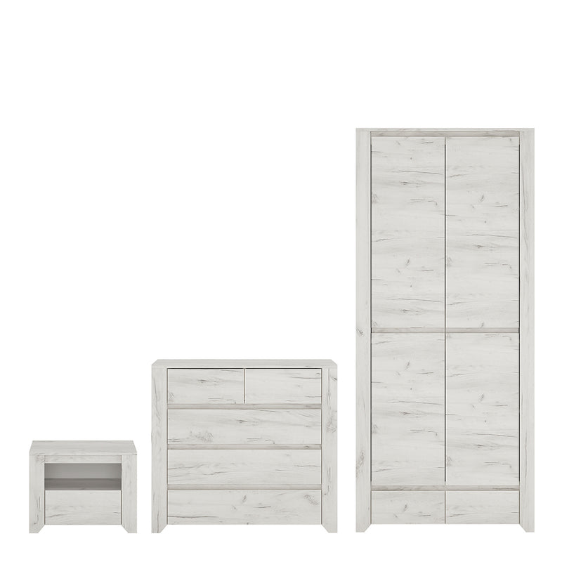 Angel Package - 1 Drawer Bedside Cabinet + 2+3 Chest of Drawers + 2 Door 2 Drawer Fitted Wardrobe – image 1