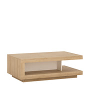 Lyon Designer Coffee Table in Riviera Oak/White High Gloss – image 1