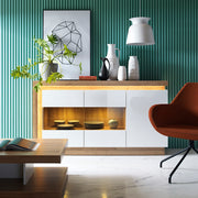 Lyon Designer Coffee Table in Riviera Oak/White High Gloss – image 5