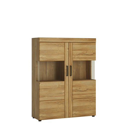 Cortina Low Wide 2 Door Display Cabinet in Grandson Oak – image 1