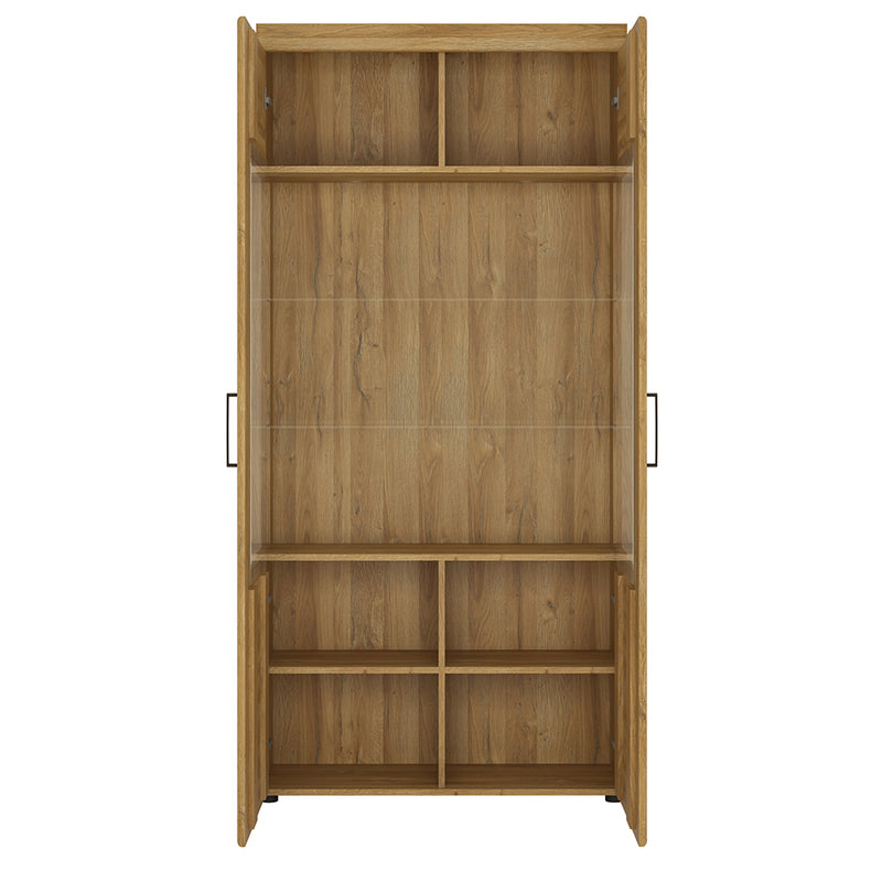 Cortina Tall Wide 2 Door glazed Display Cabinet in Grandson Oak – image 2