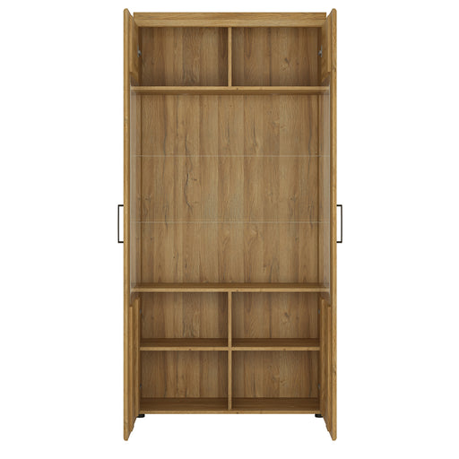 Cortina Tall Wide 2 Door glazed Display Cabinet in Grandson Oak – image 2