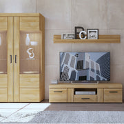 Cortina Tall Wide 2 Door glazed Display Cabinet in Grandson Oak – image 4