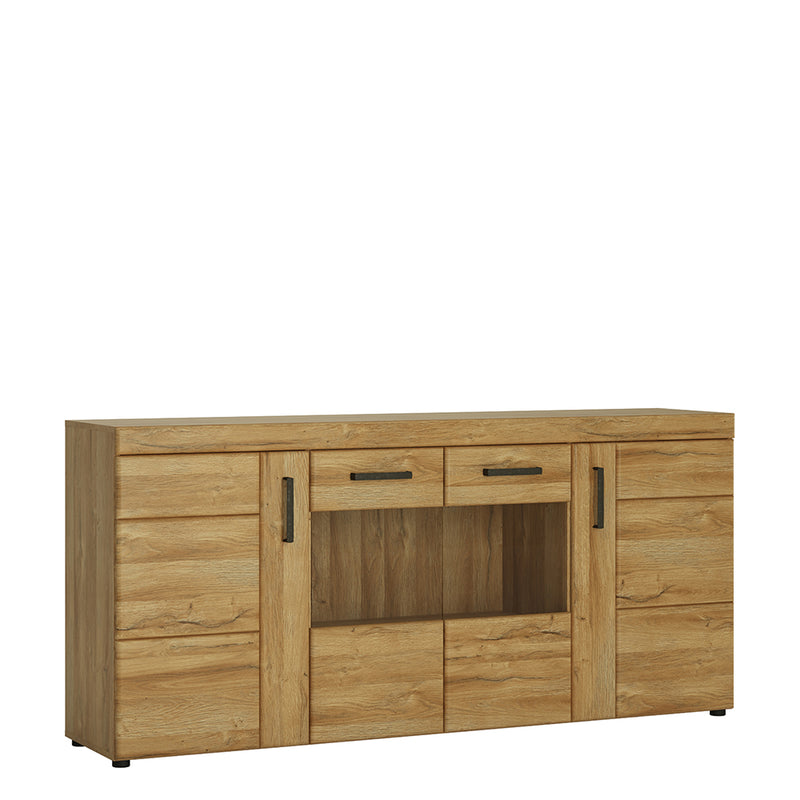 Cortina 4 Door Wide Glazed Sideboard in Grandson Oak – image 1