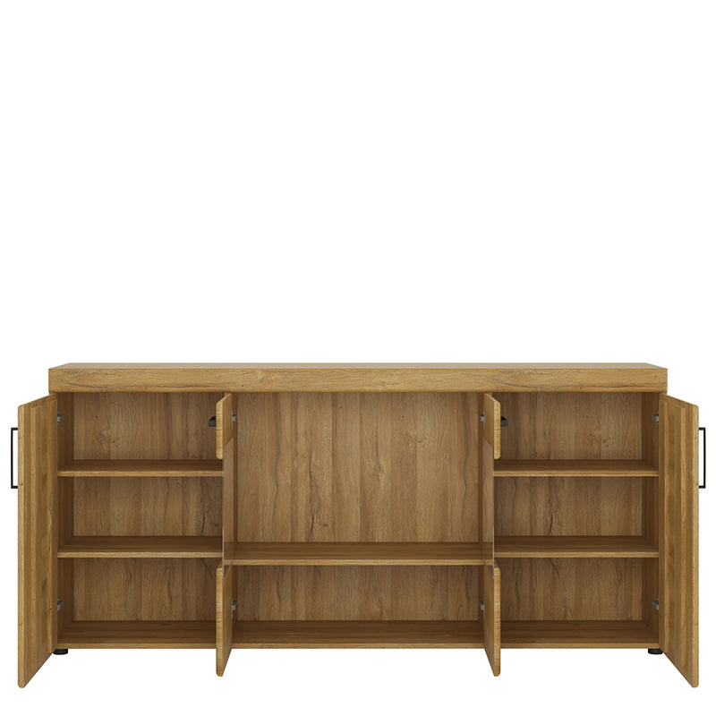 Cortina 4 Door Wide Glazed Sideboard in Grandson Oak – image 2