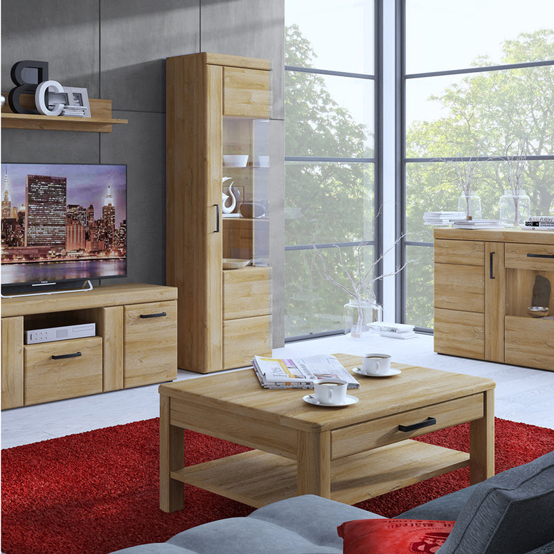 Cortina 4 Door Wide Glazed Sideboard in Grandson Oak – image 5