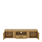 Cortina 2 Door 1 Drawer Wide TV Cabinet in Grandson Oak – image 2