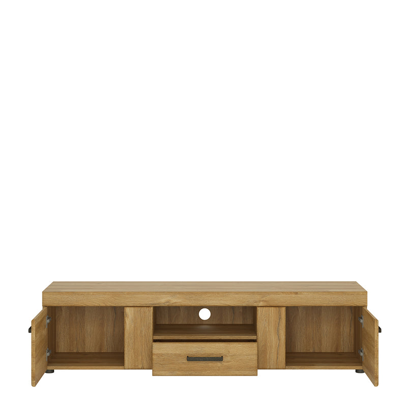 Cortina 2 Door 1 Drawer Wide TV Cabinet in Grandson Oak – image 2