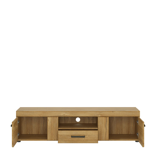 Cortina 2 Door 1 Drawer Wide TV Cabinet in Grandson Oak – image 2