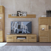 Cortina 2 Door 1 Drawer Wide TV Cabinet in Grandson Oak – image 4