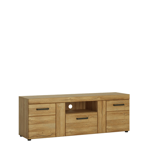 Cortina 2 Door 1 Drawer Tall TV Cabinet in Grandson Oak – image 1