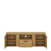 Cortina 2 Door 1 Drawer Tall TV Cabinet in Grandson Oak – image 2