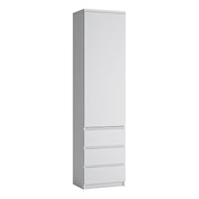 Fribo Tall Narrow 1 Door 3 Drawer Cupboard – White – image 1