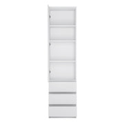 Fribo Tall Narrow 1 Door 3 Drawer Cupboard – White – image 2