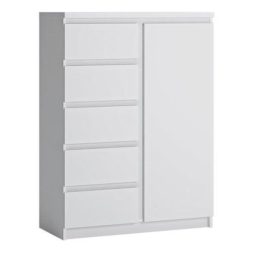 Fribo 1 Door 5 Drawer Cabinet – White – image 1