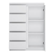 Fribo 1 Door 5 Drawer Cabinet – White – image 2