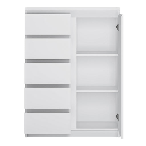 Fribo 1 Door 5 Drawer Cabinet – White – image 2