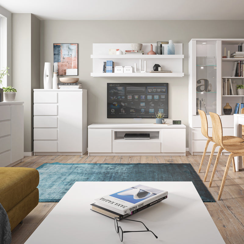Fribo 1 Door 5 Drawer Cabinet – White – image 3