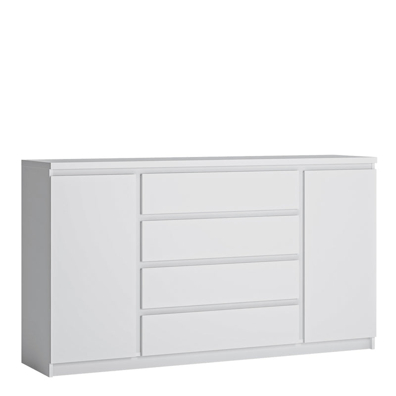 Fribo 2 Door 4 Drawer Wide Sideboard in White – image 1