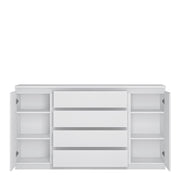 Fribo 2 Door 4 Drawer Wide Sideboard in White – image 2