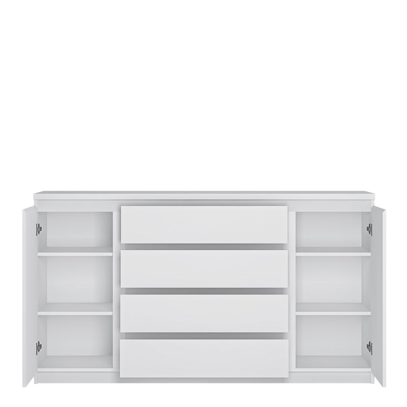 Fribo 2 Door 4 Drawer Wide Sideboard in White – image 2