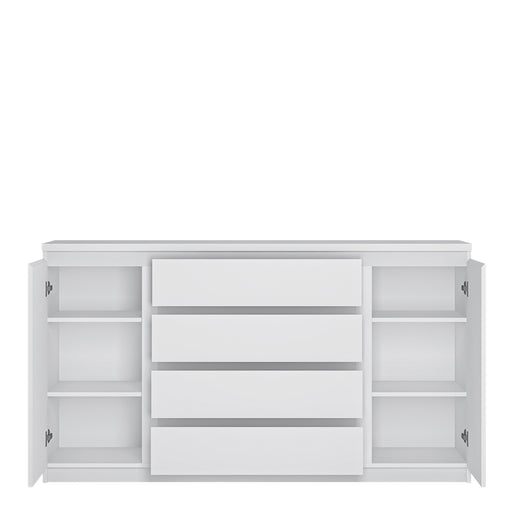Fribo 2 Door 4 Drawer Wide Sideboard in White – image 2