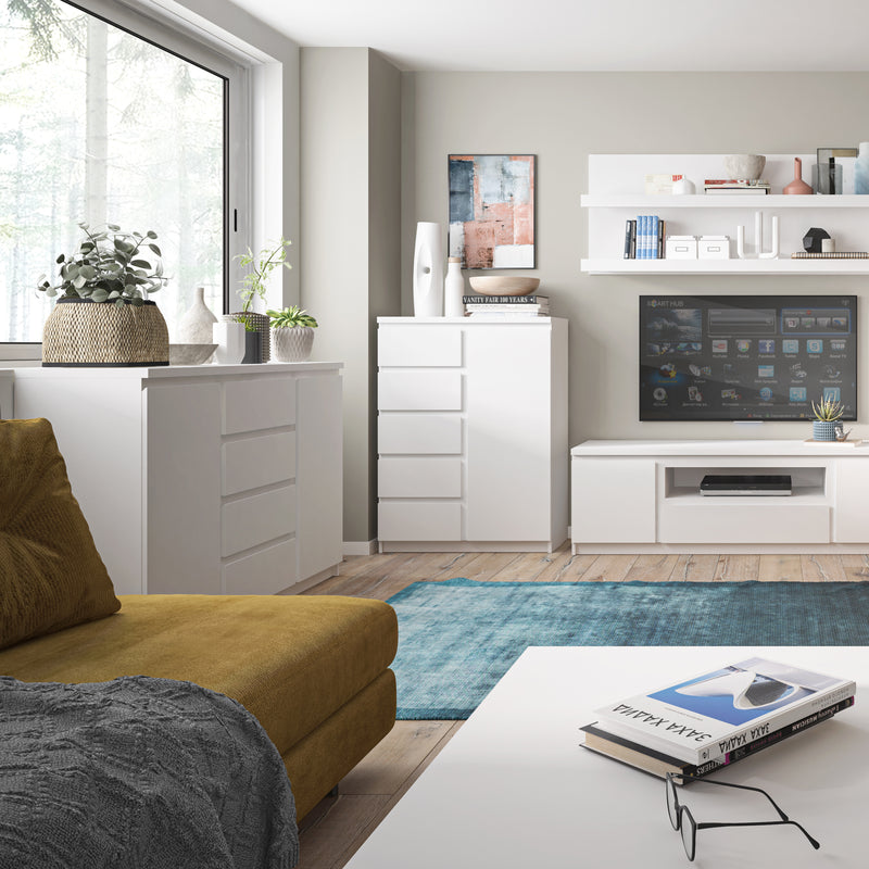 Fribo 2 Door 4 Drawer Sideboard in White – image 3