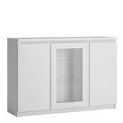 Fribo 3 Door Sideboard (Glazed Centre) in White – image 1