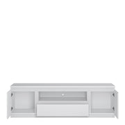 Fribo 2 Door 1 Drawer Wide TV Cabinet – White – image 2