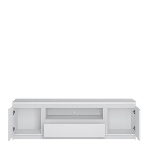Fribo 2 Door 1 Drawer Wide TV Cabinet – White – image 2
